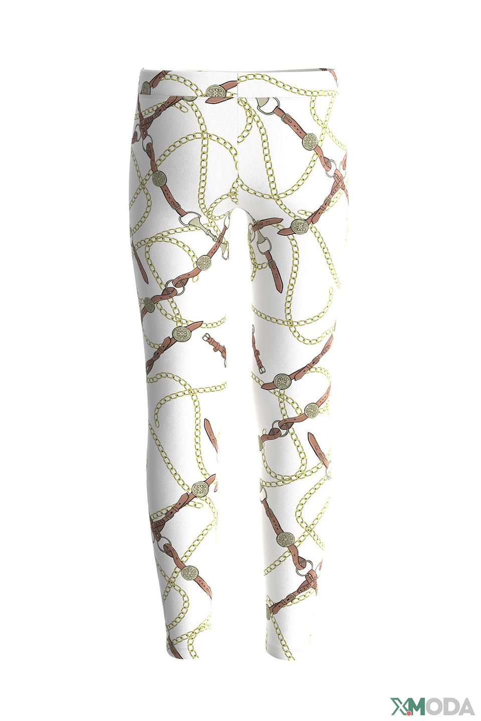 Джинсы Guess дев. с принтом белый