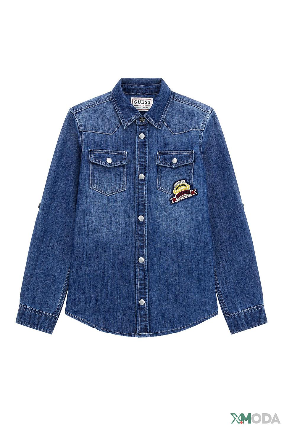 Рубашка Guess джинсовая синяя