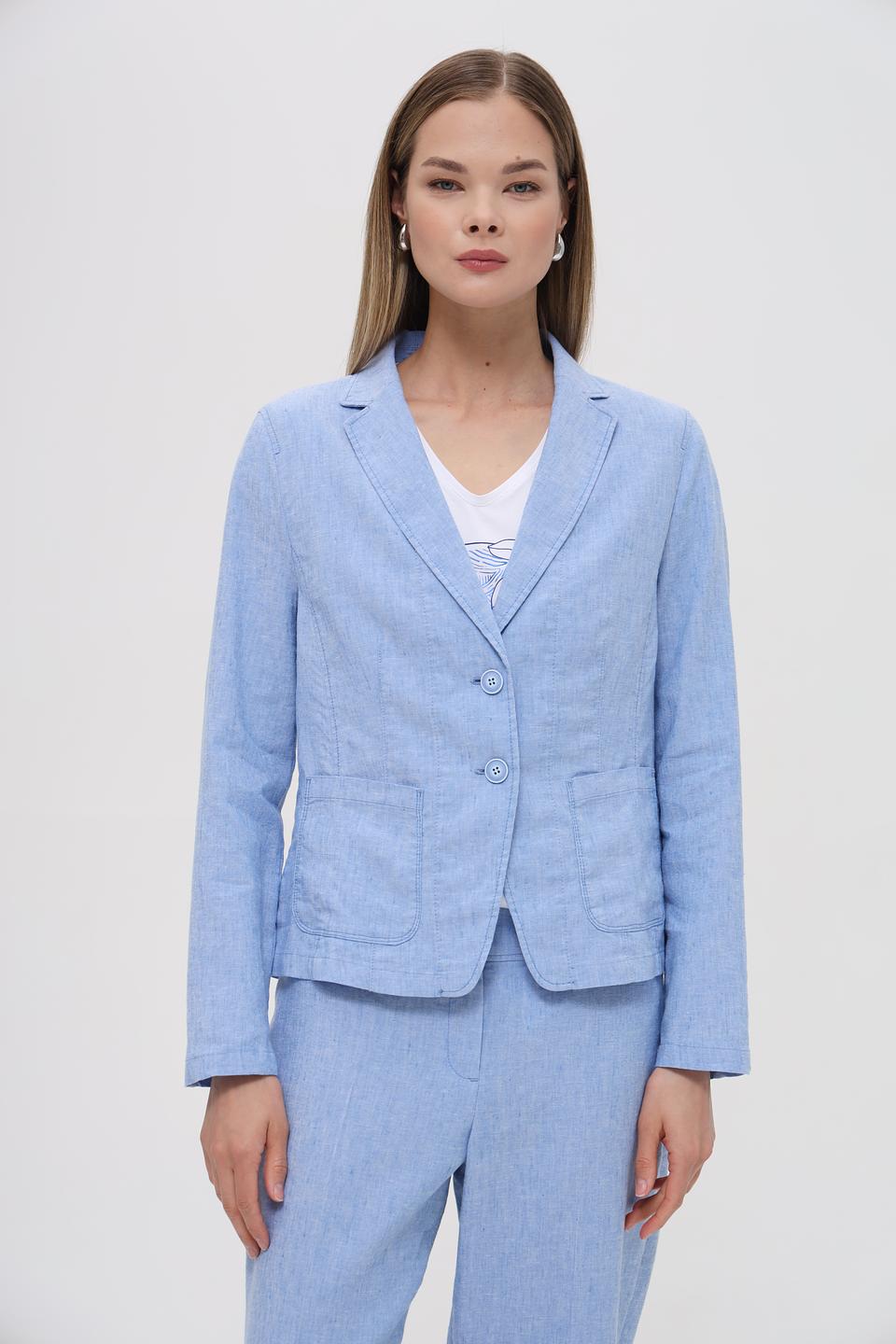 Жакет Bianca льняной голубой