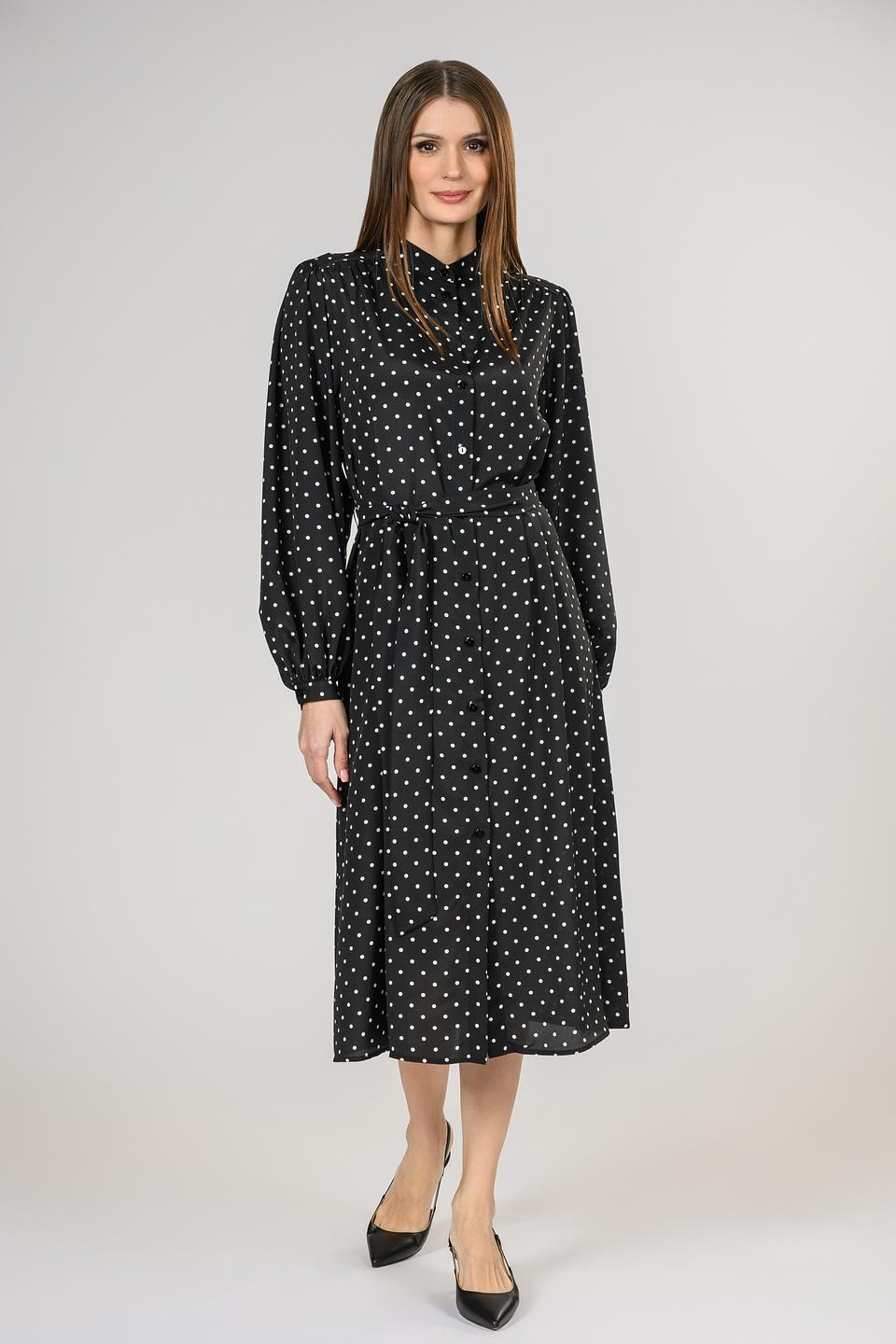 Платье Giorgio Grati в горошек чёрное