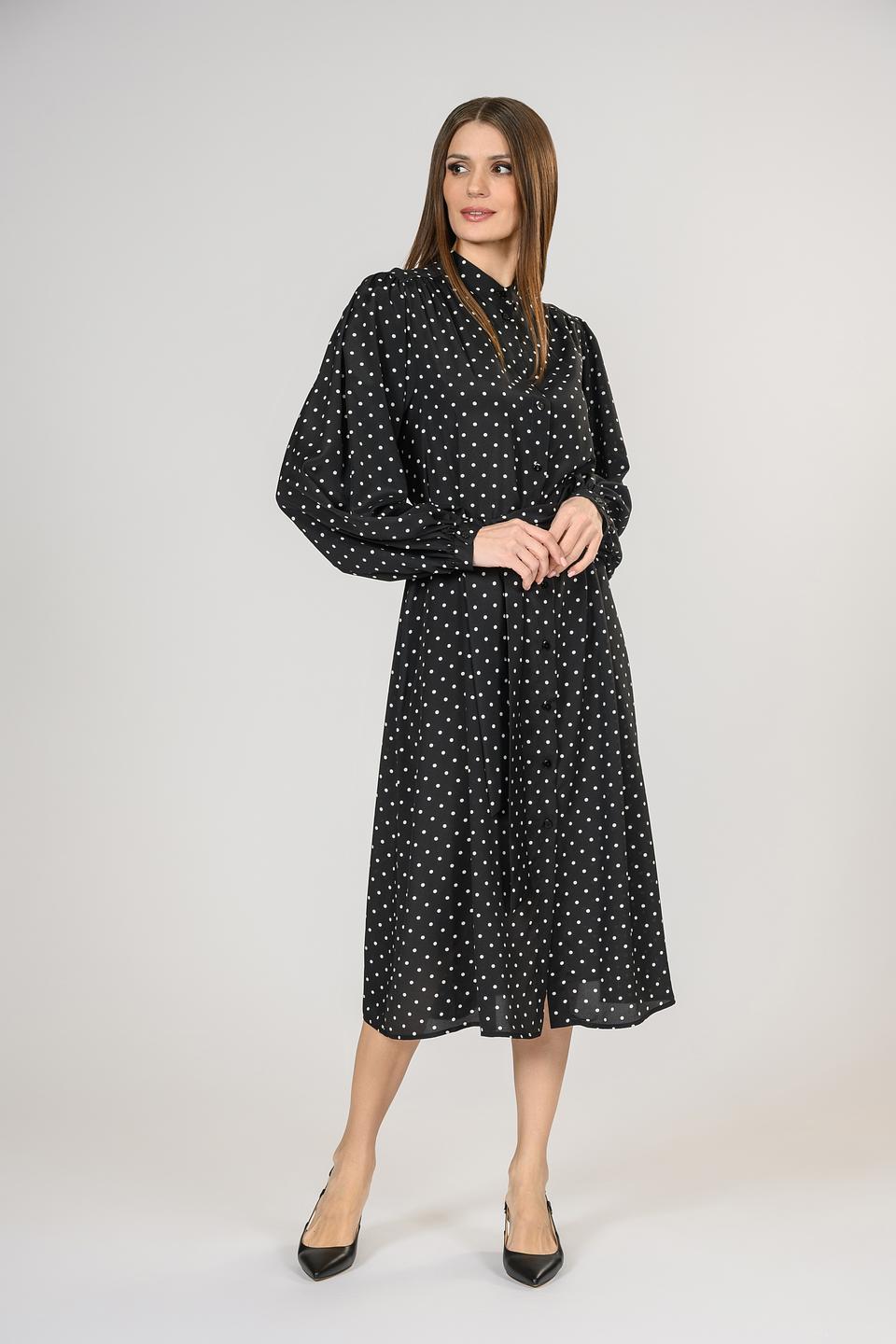 Платье Giorgio Grati в горошек чёрное