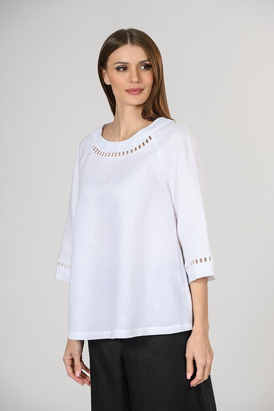 Блуза Giorgio Grati женская белая с вышивкой