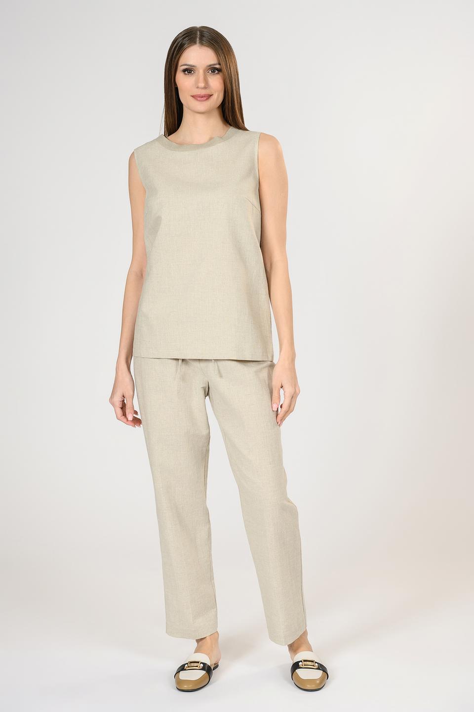 Брюки Giorgio Grati лен бежевые