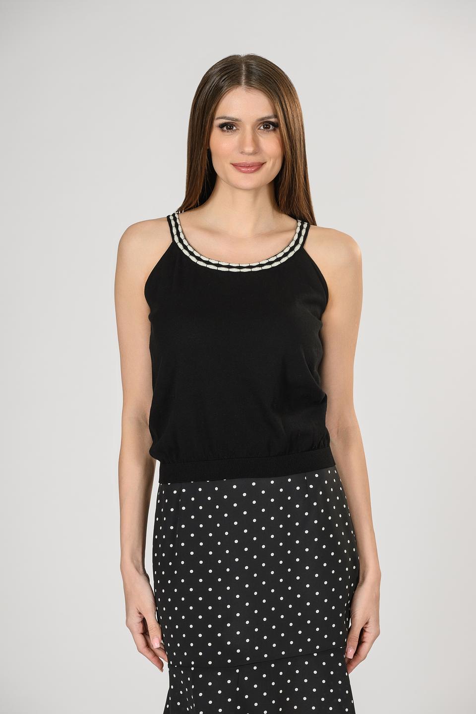 Топ Giorgio Grati женский черный с отделкой