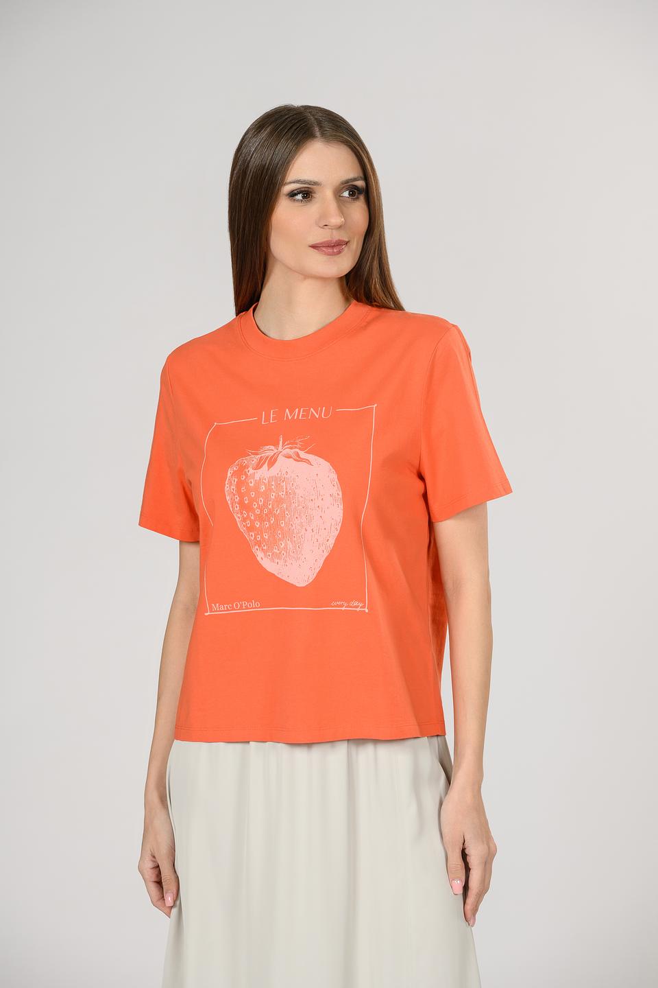 Футболка Marc O Polo с клубникой оранжевая