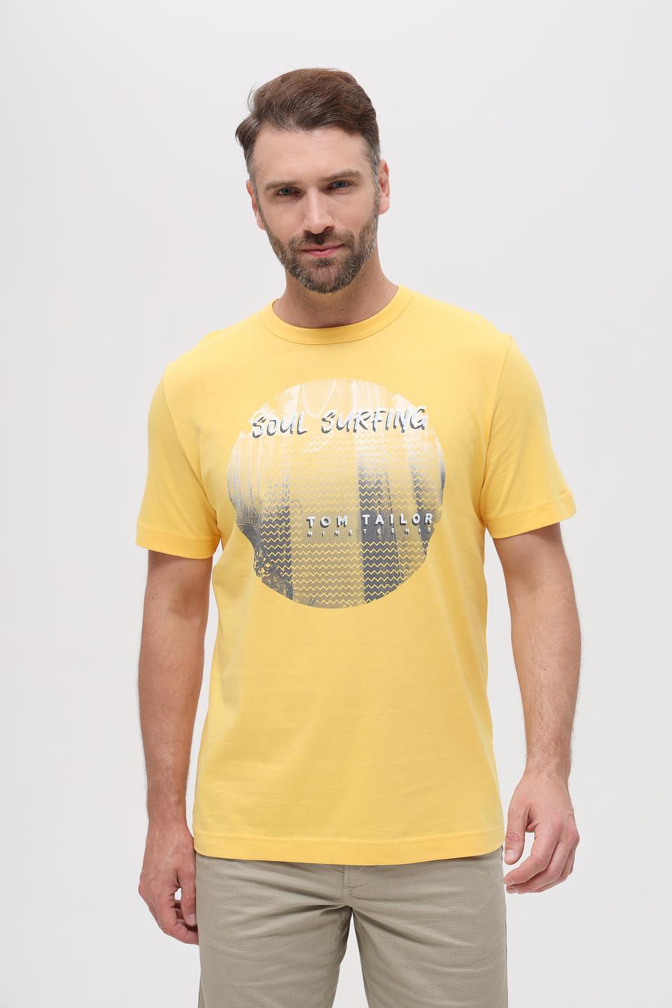 Футболка Tom Tailor с принтом жёлтая
