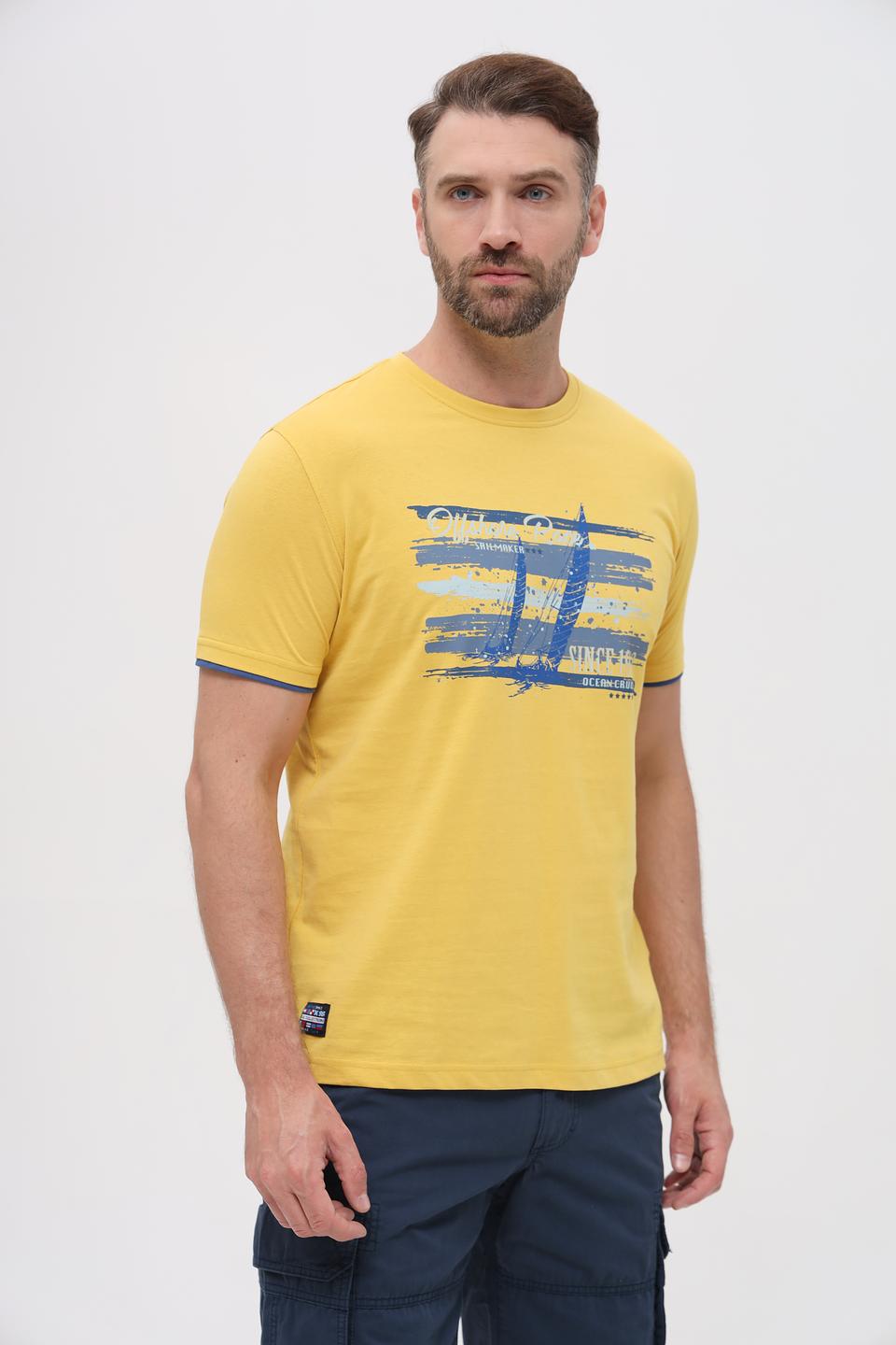 Футболка Sea Barrier с принтом жёлтая