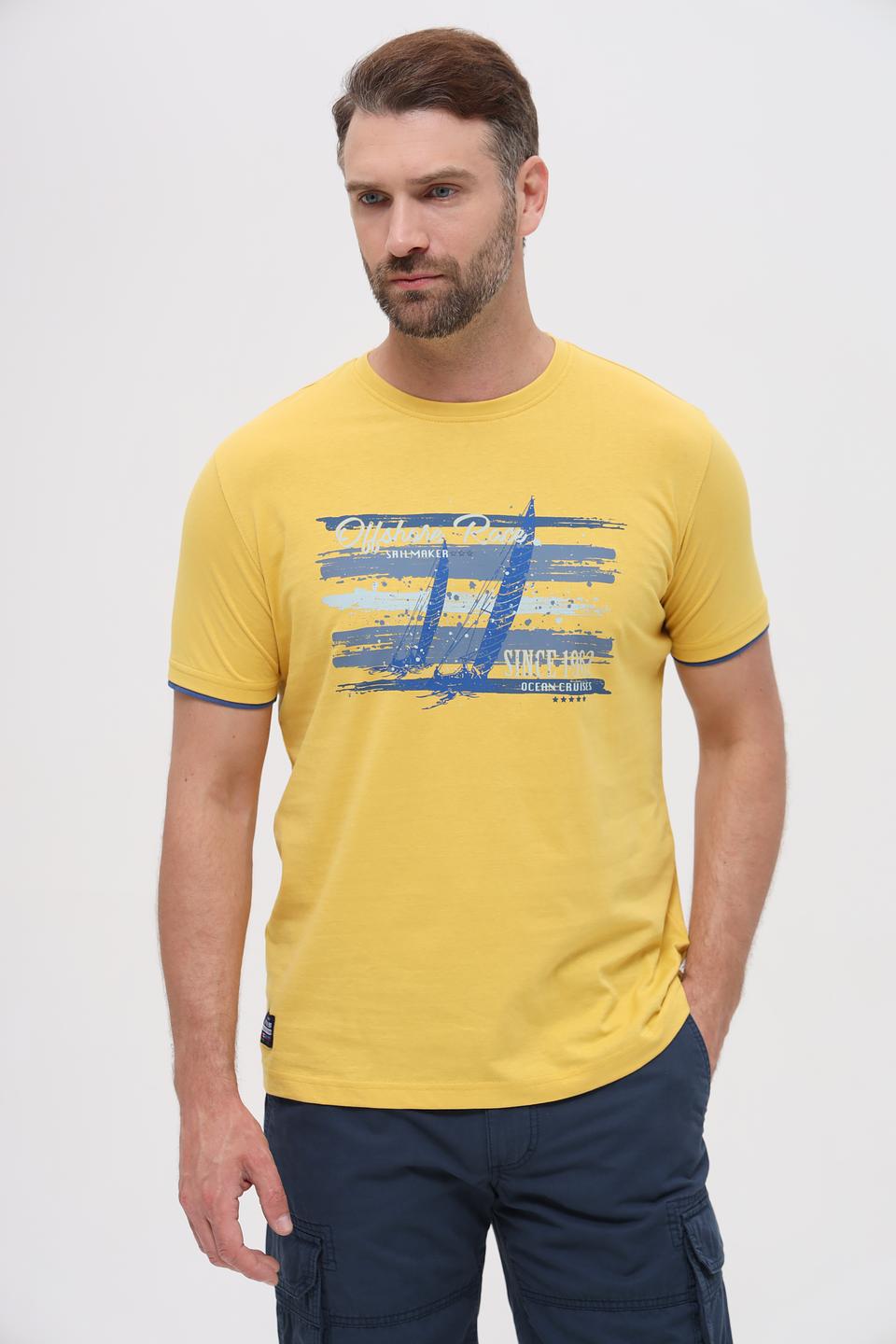 Футболка Sea Barrier с принтом жёлтая
