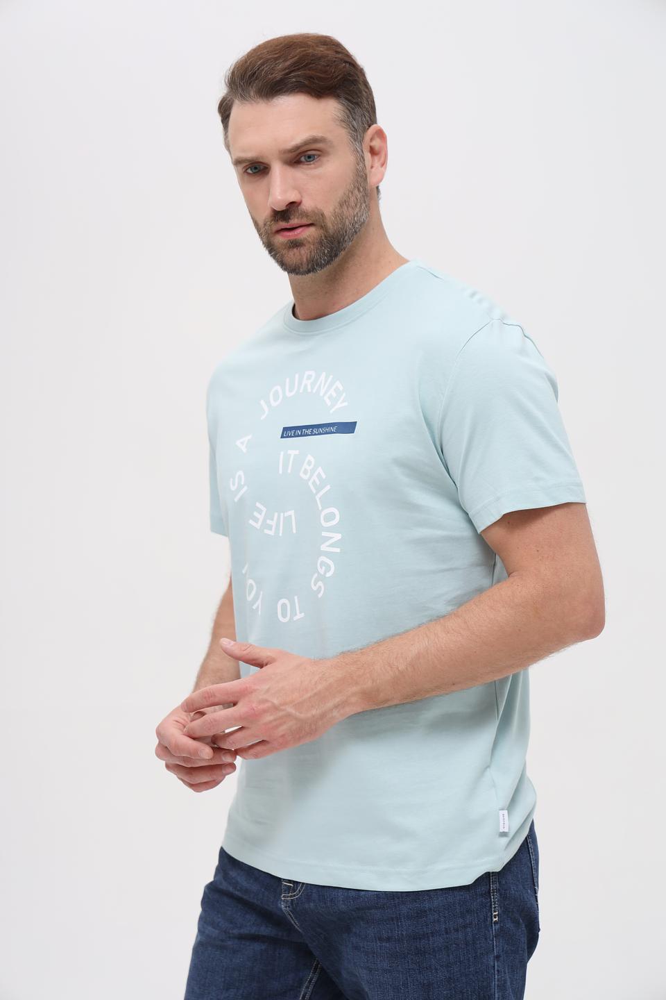 Футболка Basefield мятная с принтом