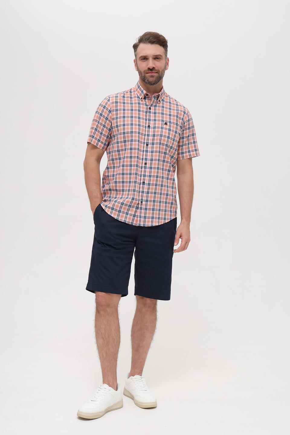 Рубашка кр Lerros клетка оранжевый