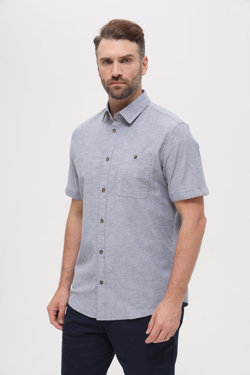 Рубашка кр Tom Tailor серый меланж