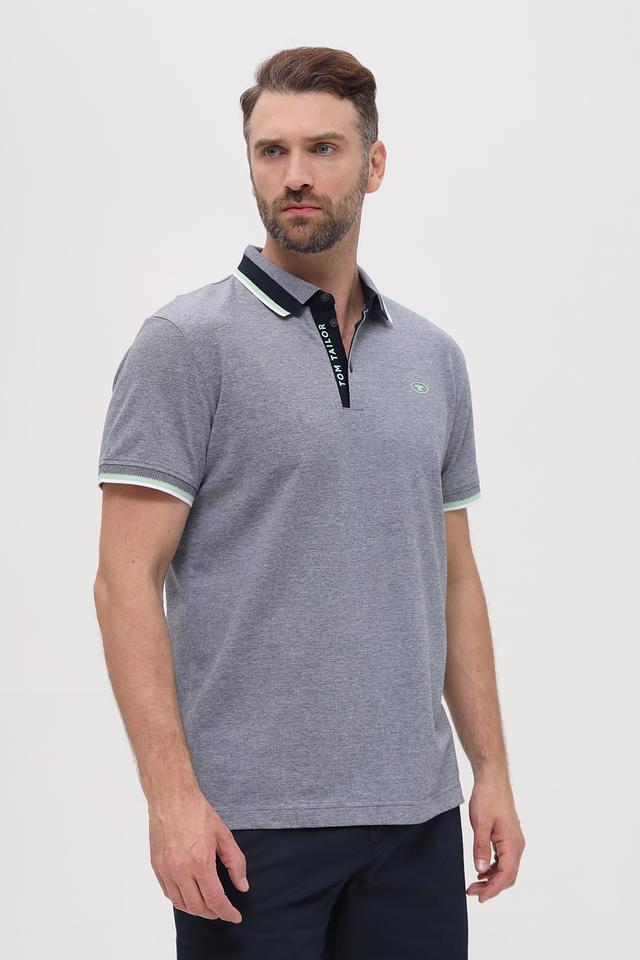 Поло Tom Tailor серое с логотипом