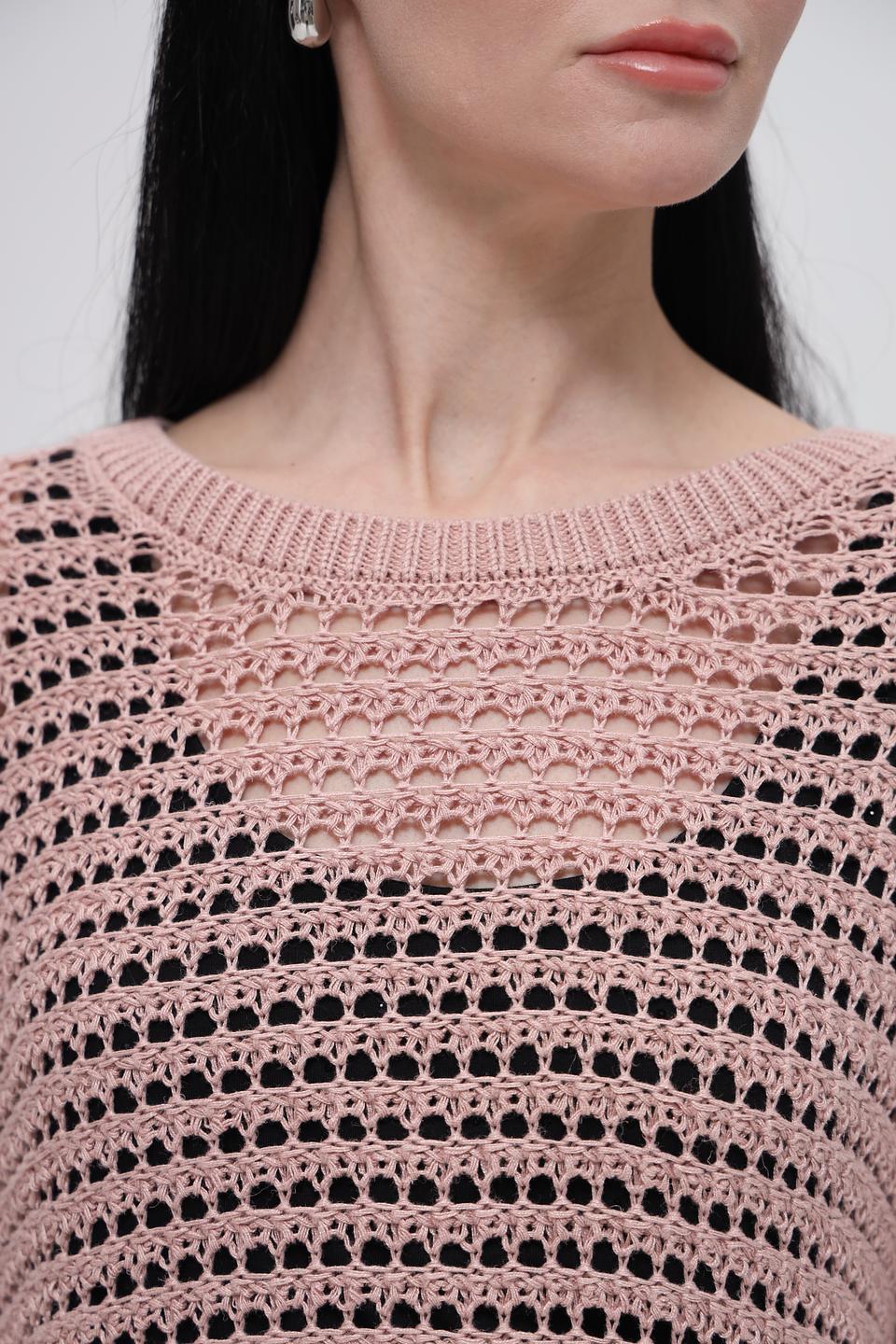Пуловер More and More ажурный розовый