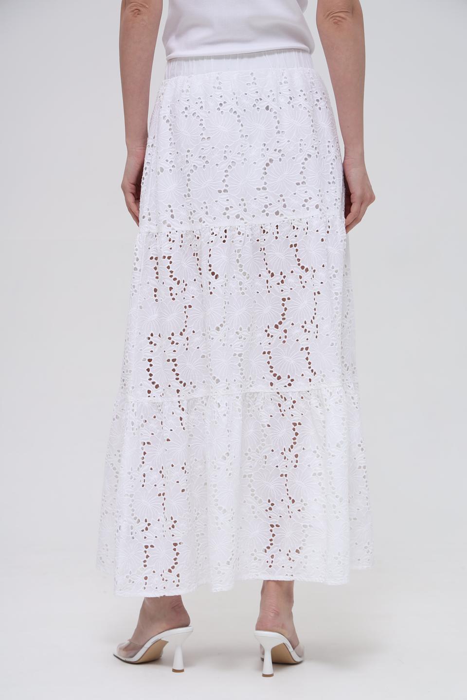 Юбка Broadway хлопковая ажурная белая
