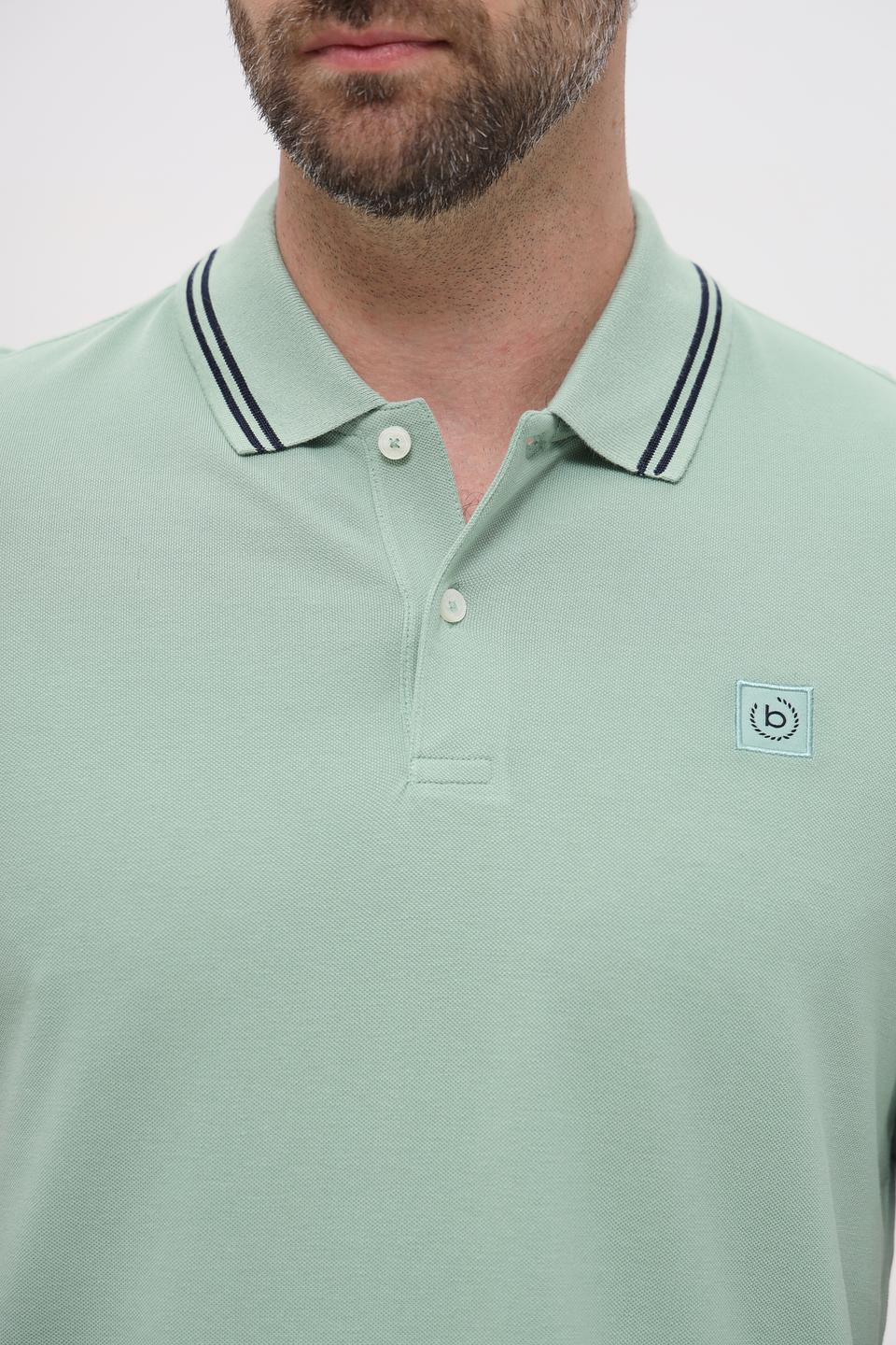 Поло Bugatti мятный с полоской