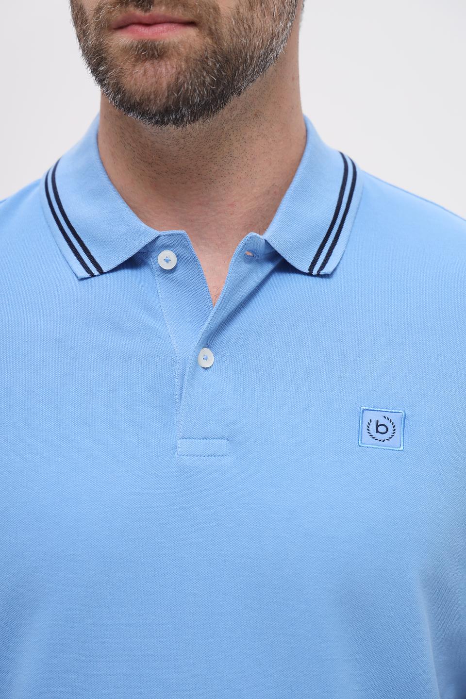Поло Bugatti голубое с полоской