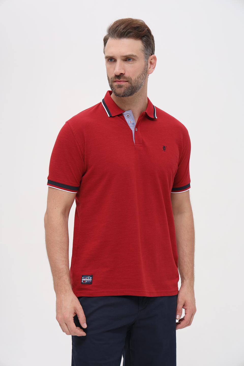 Поло Sea Barrier с кантом бордовый