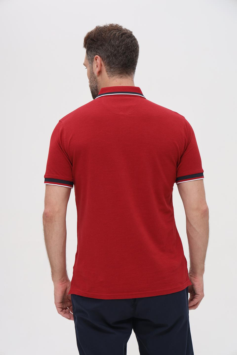 Поло Sea Barrier с кантом бордовый