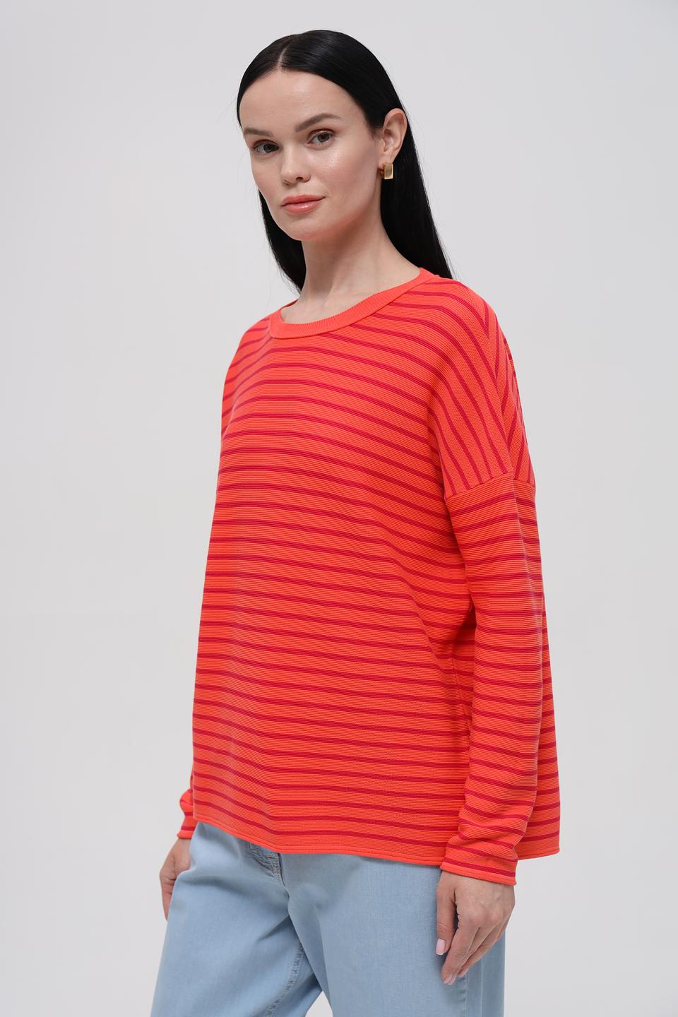 Пуловер Maerz в полоску коралловый