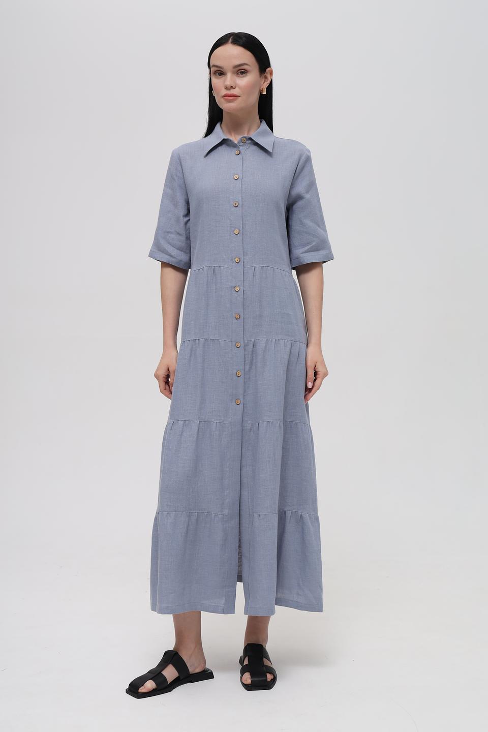 Платье Electra style льняное голубое