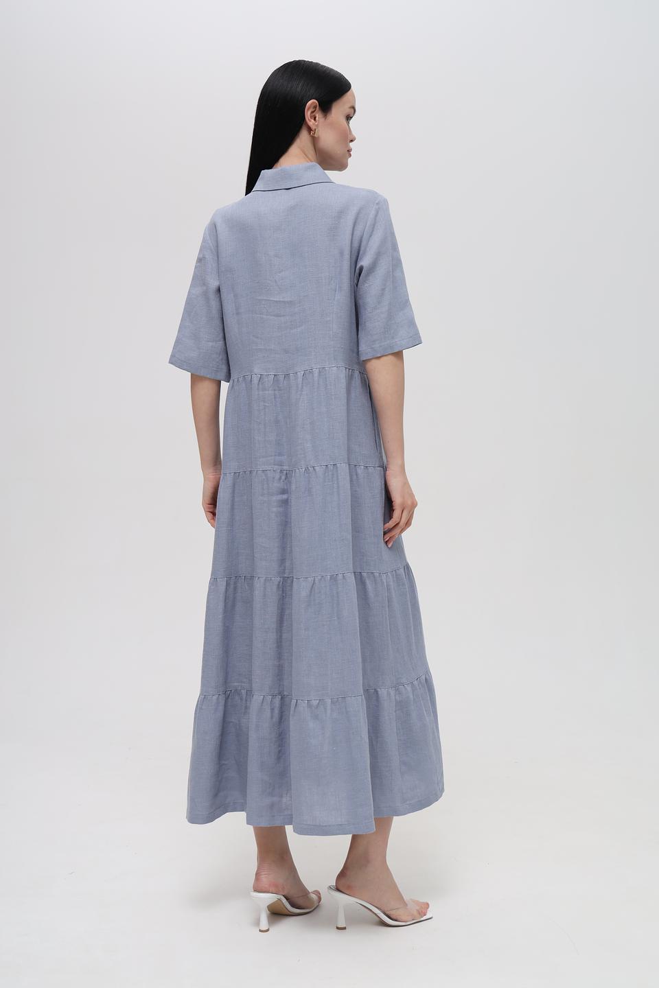 Платье Electra style льняное голубое