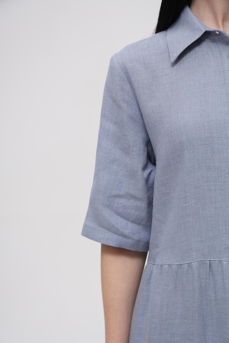 Платье Electra style льняное голубое