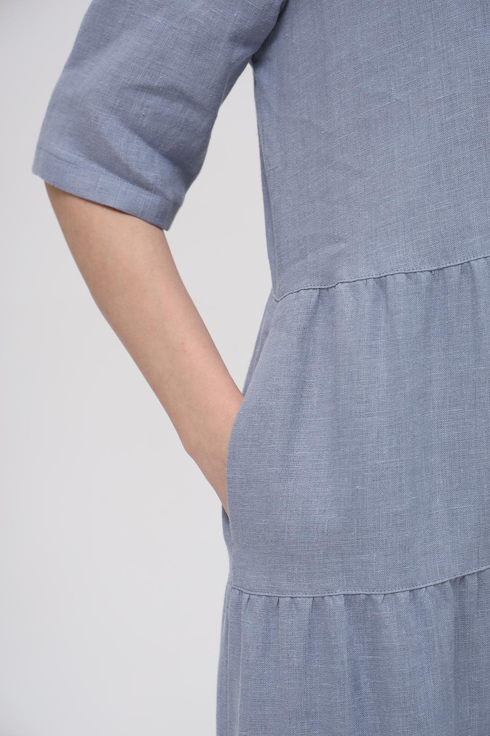 Платье Electra style льняное голубое