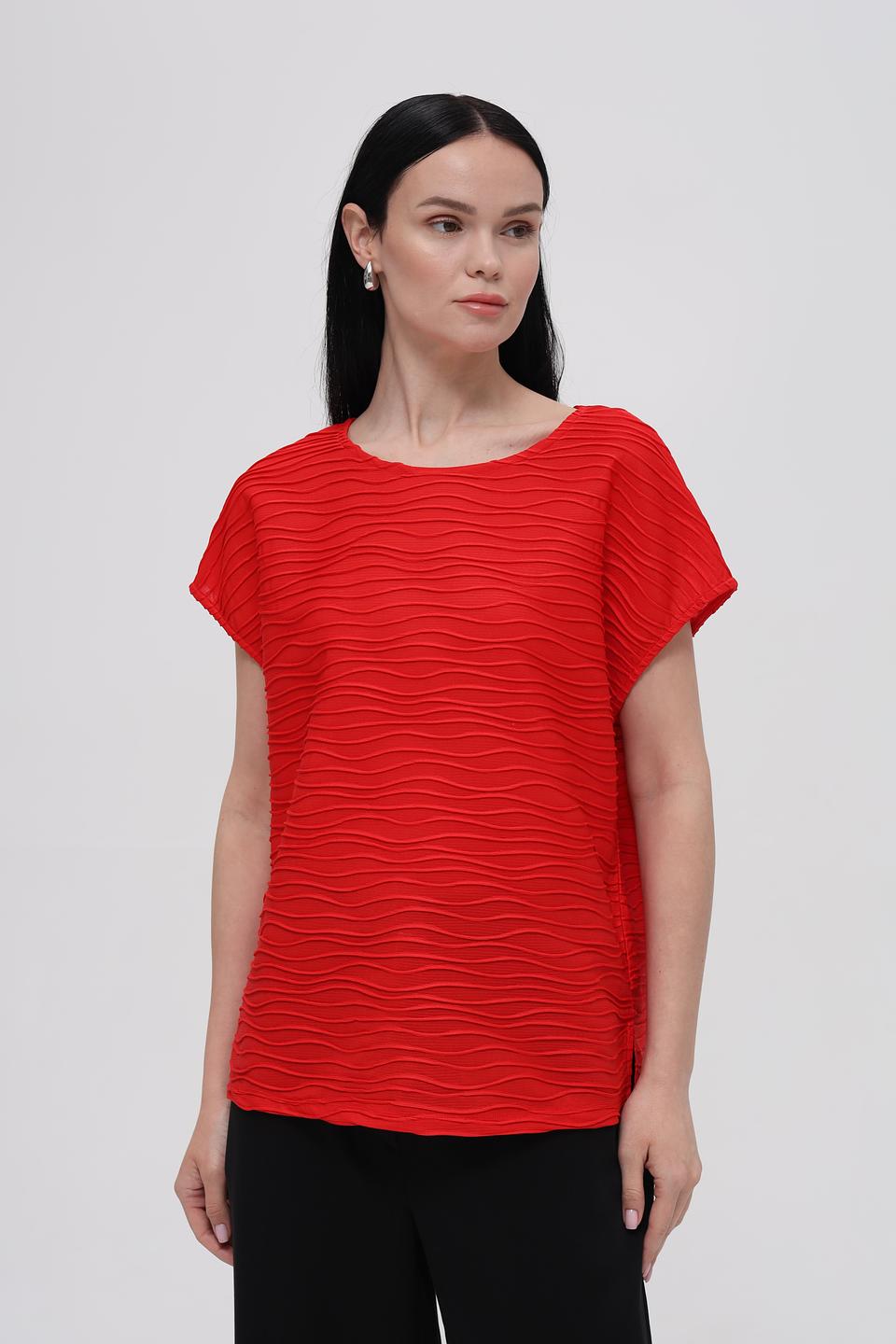 Футболка Taifun красная с текстурой