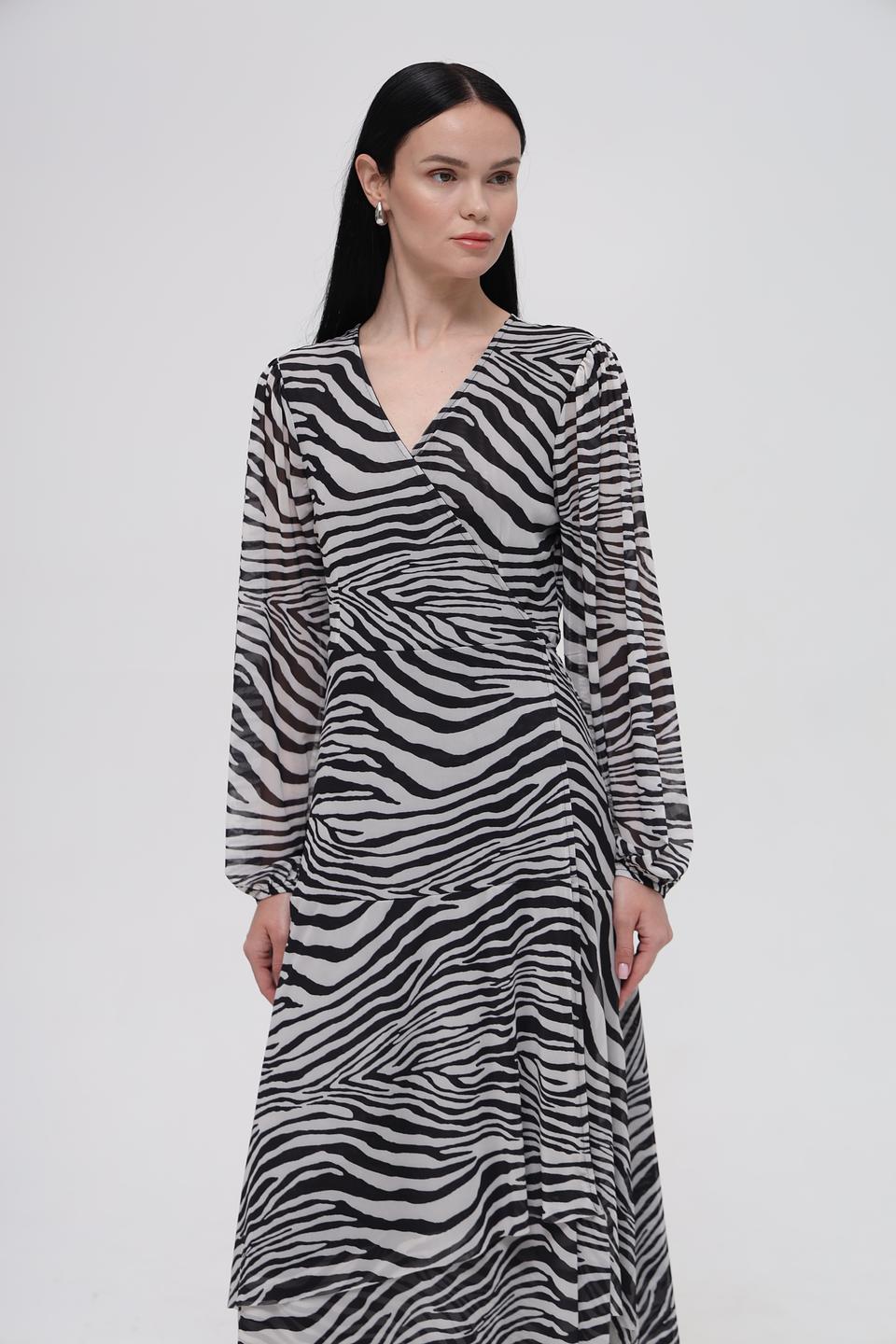 Платье Monari приталенное зебра