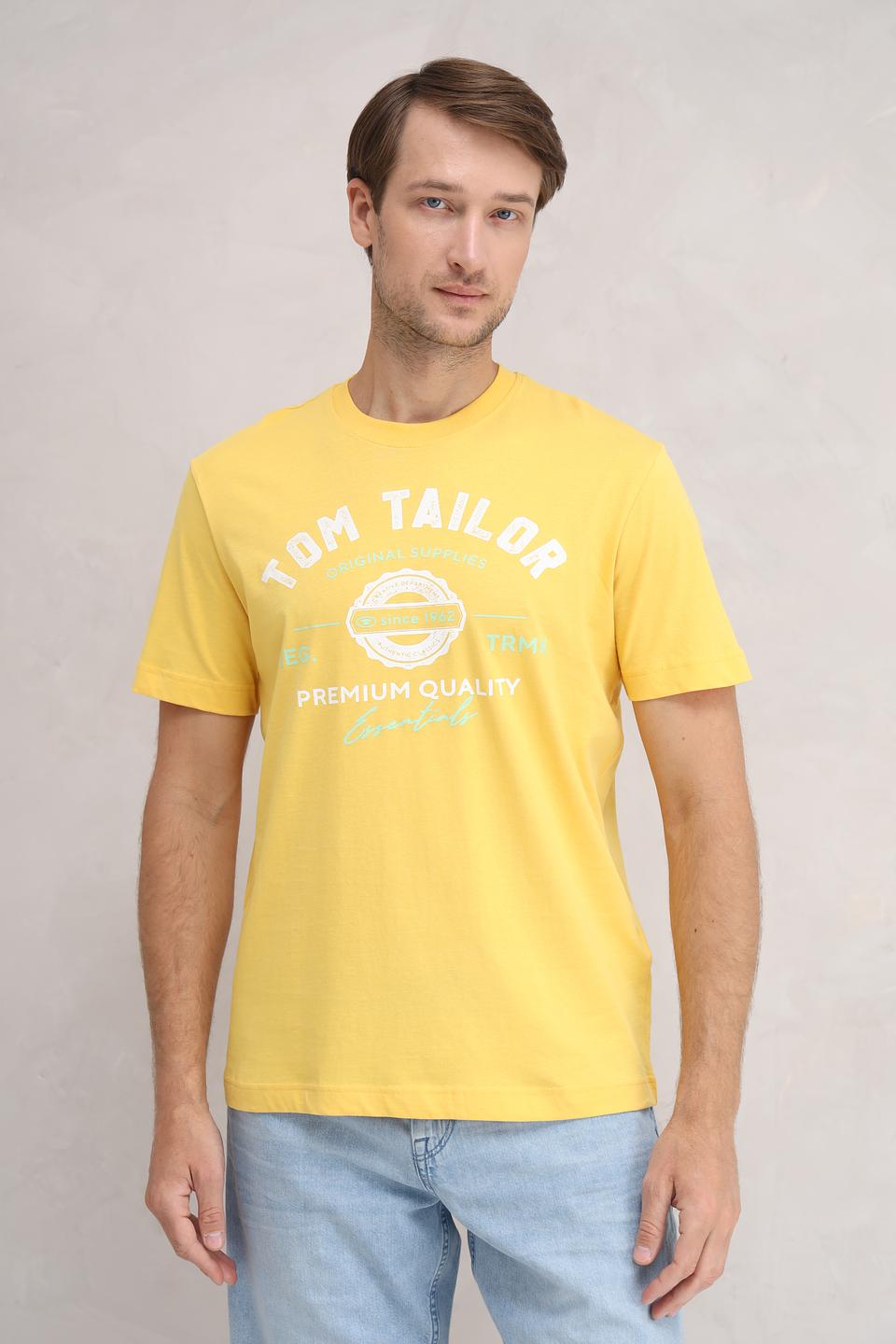 Футболка Tom Tailor желтая с логотипом