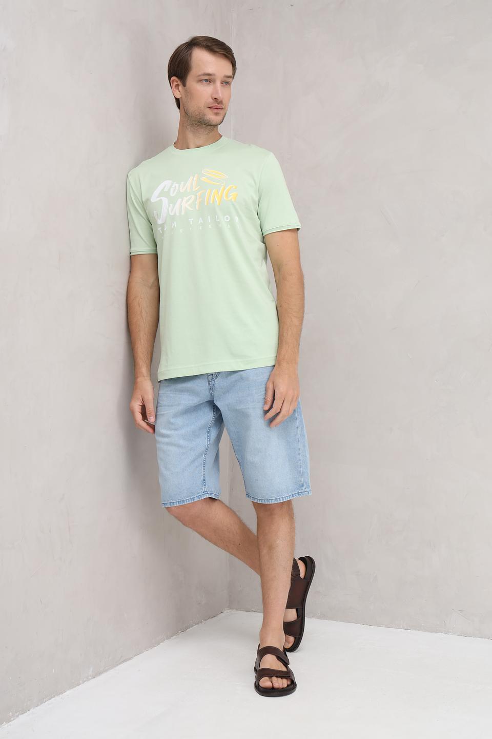 Футболка Tom Tailor мятная с принтом