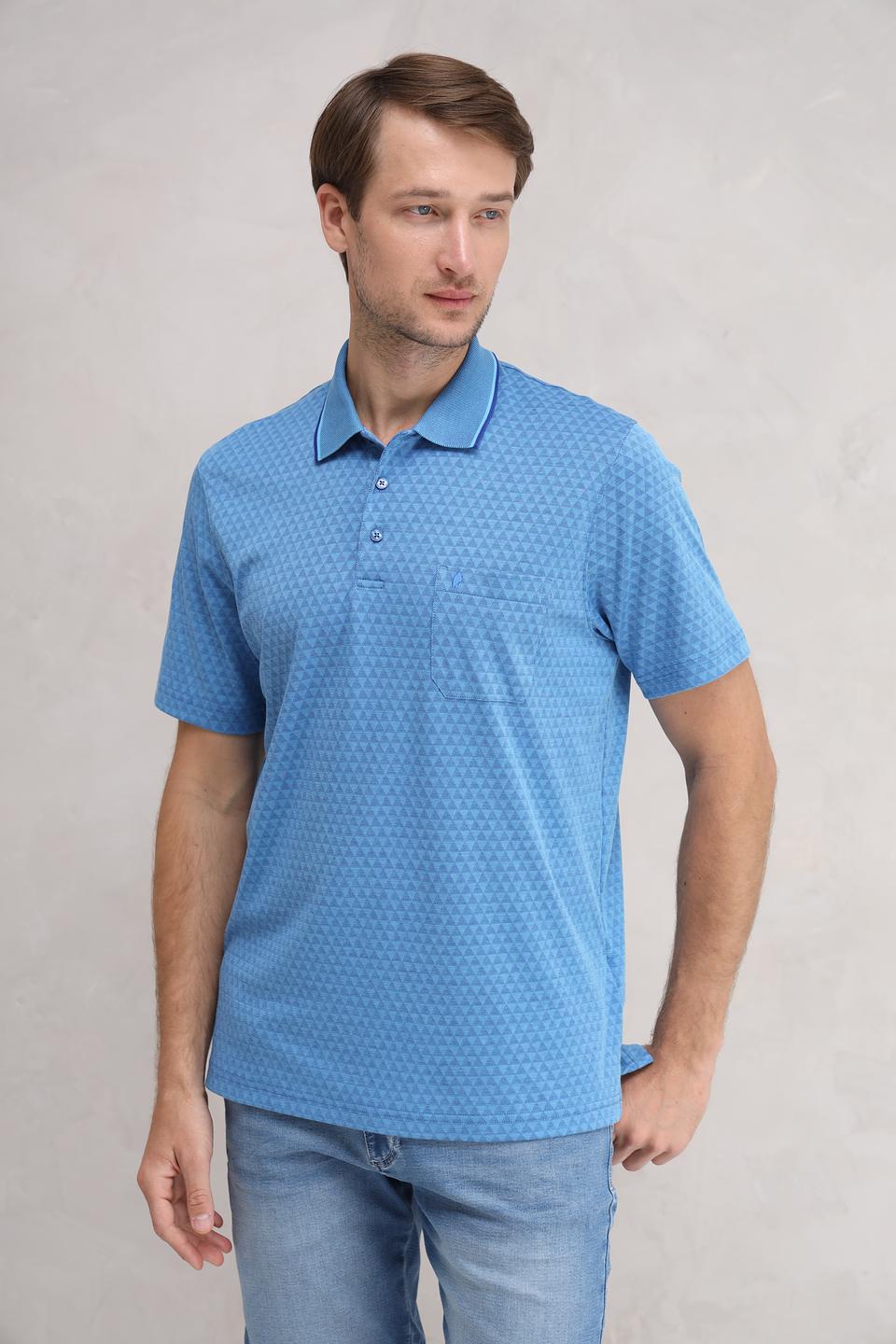 Поло Ragman men голубой с узором
