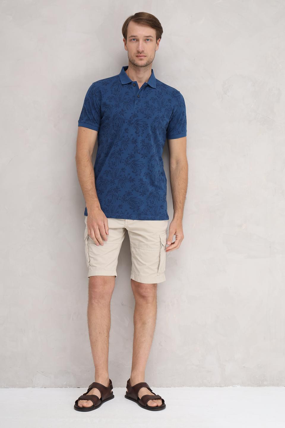 Поло Sea Barrier с узором синий