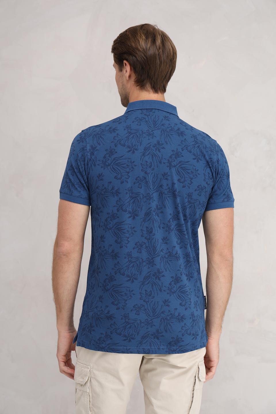 Поло Sea Barrier с узором синий