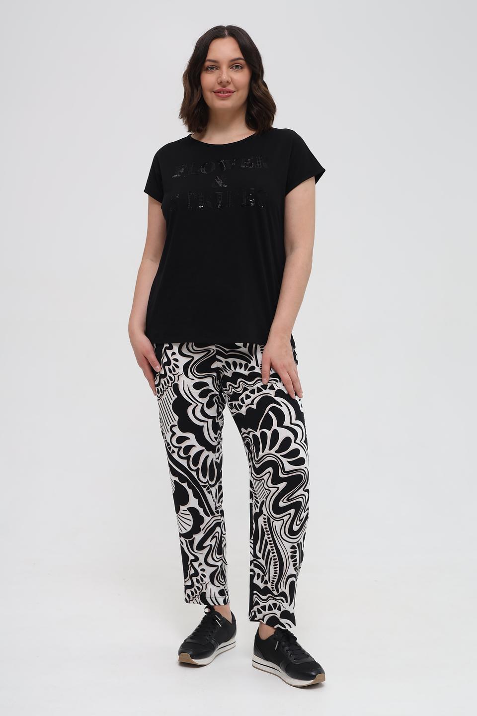 Футболка Samoon с пайетками чёрная