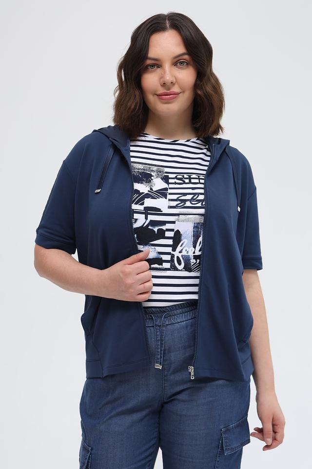 Жакет Rabe collection синий с капюшоном