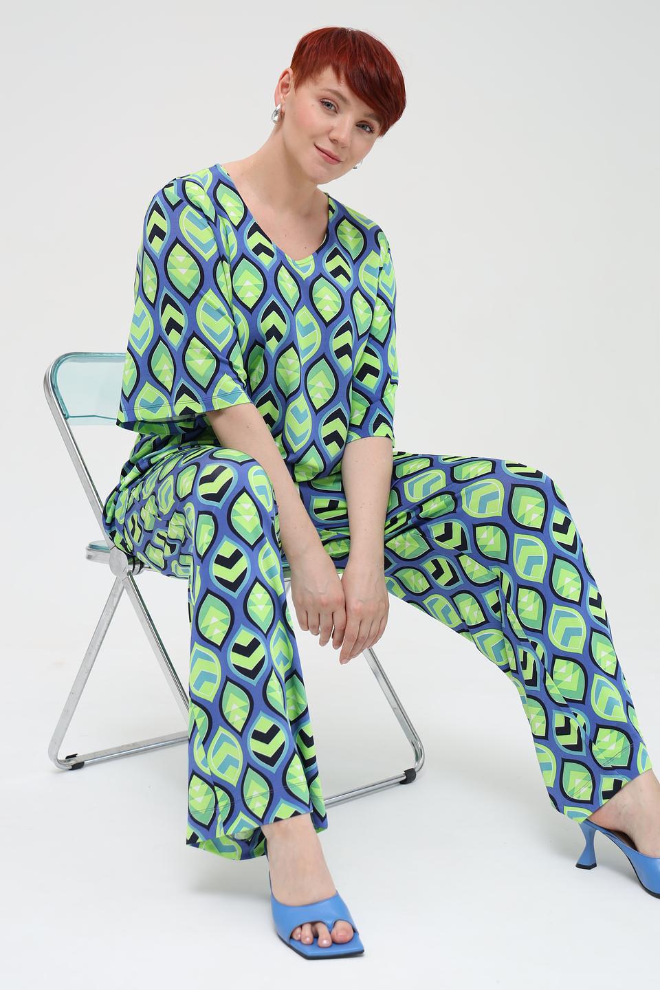 Брюки Frapp в геометрический принт