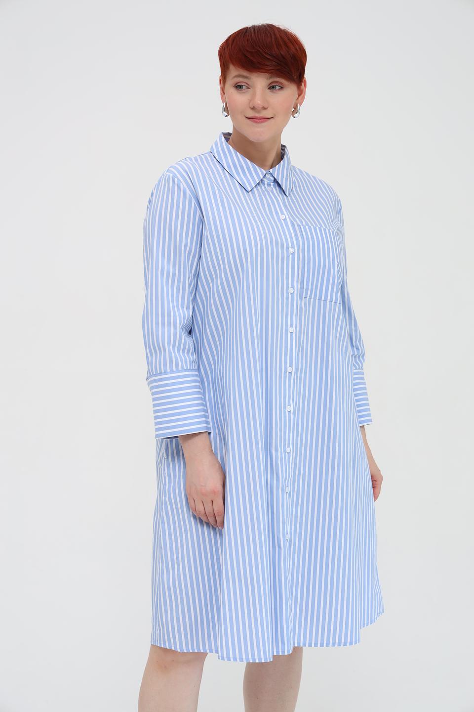 Платье в полоску Oui голубое