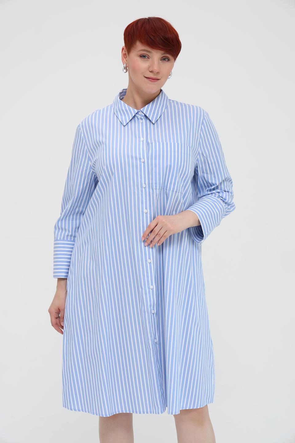 Платье в полоску Oui голубое