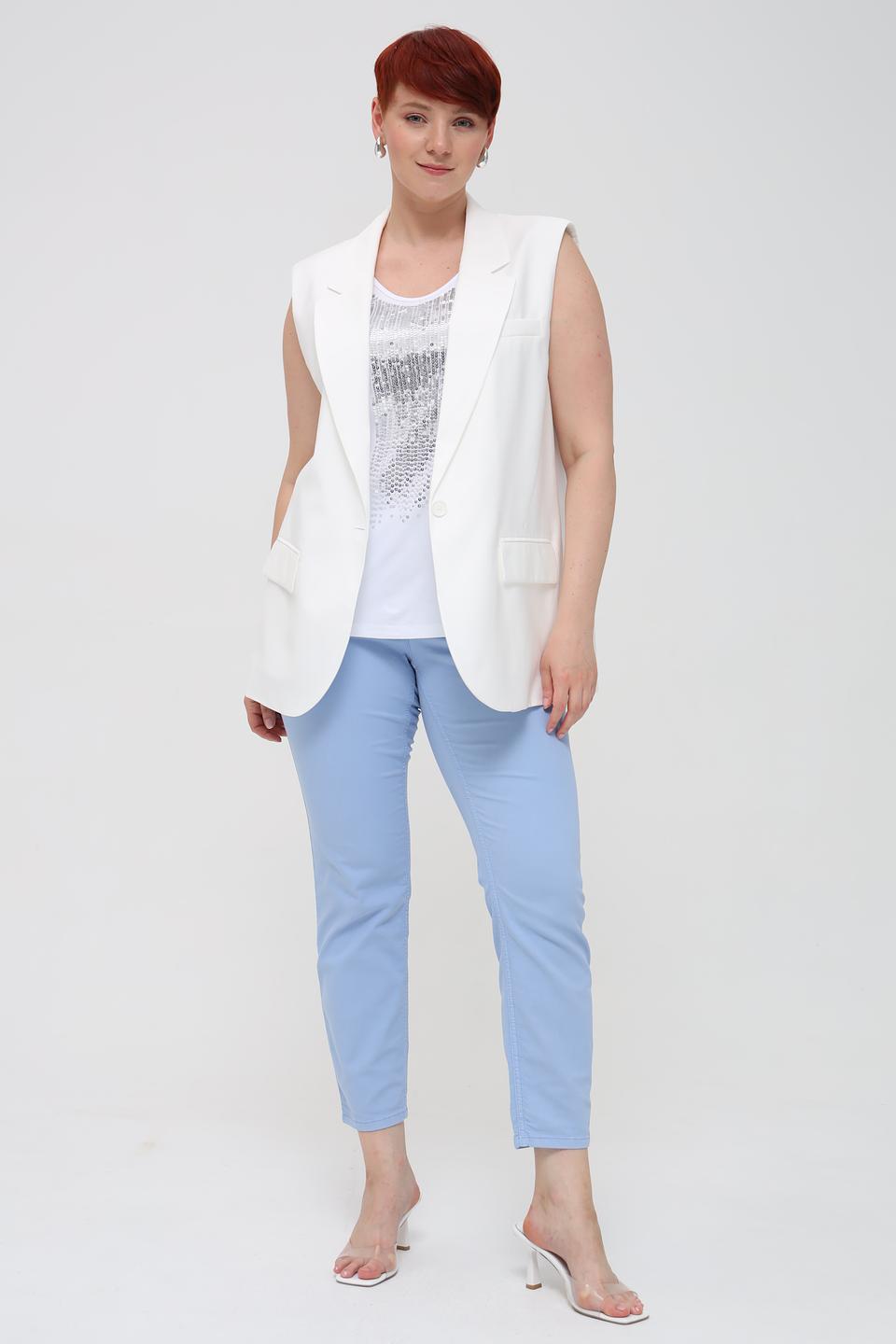 Топ Via Appia с пайетками белый