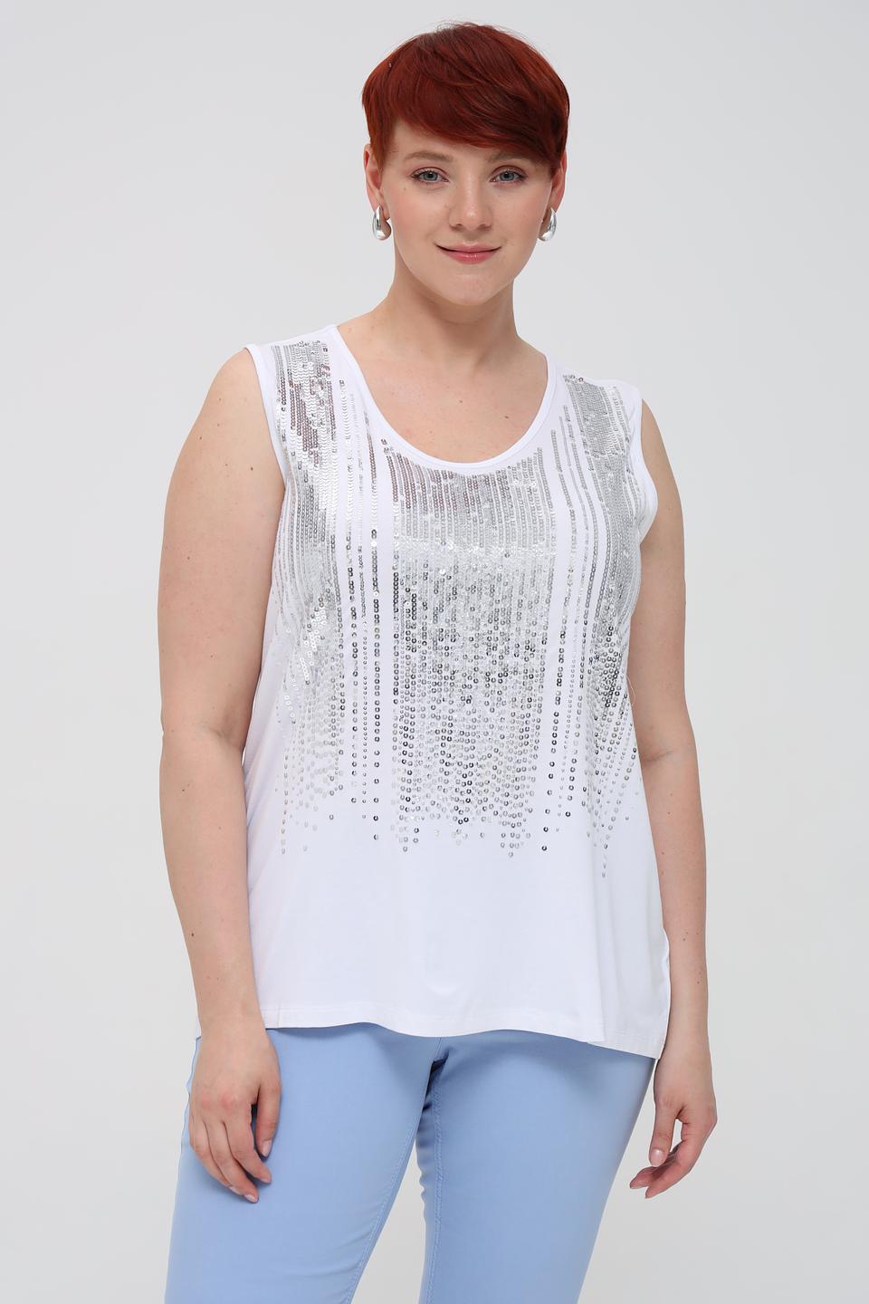 Топ Via Appia с пайетками белый