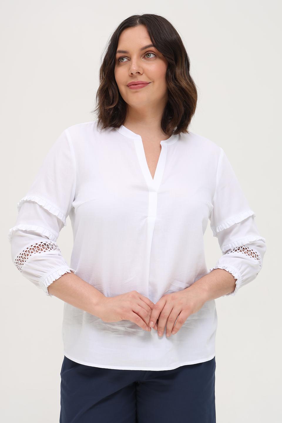 Блуза Rabe collection белая с кружевом