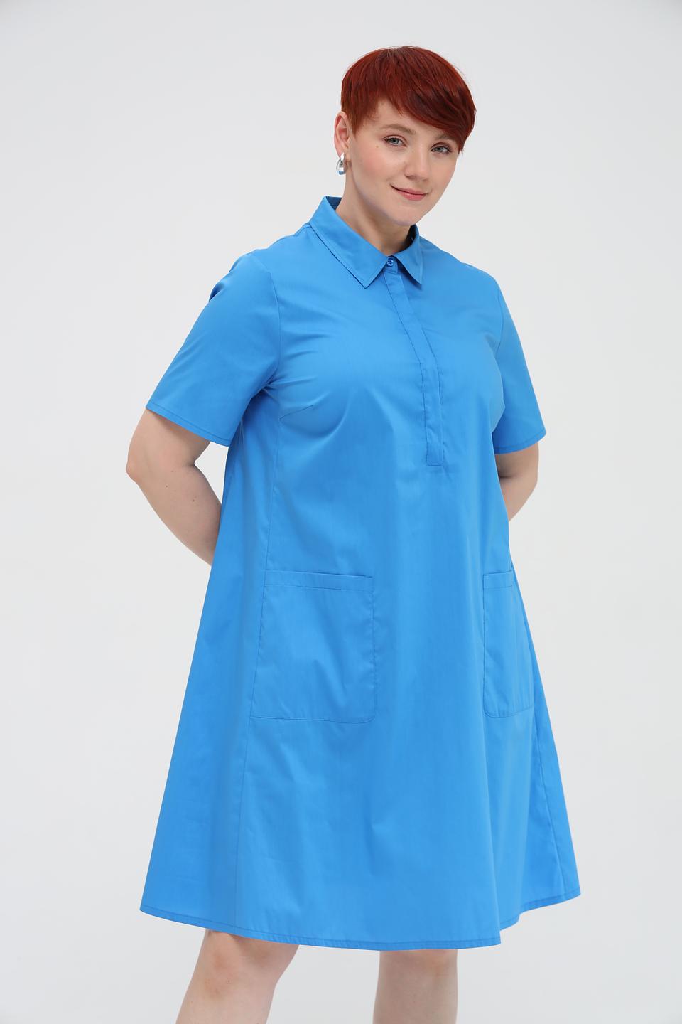 Платье Rabe collection голубое приталенное