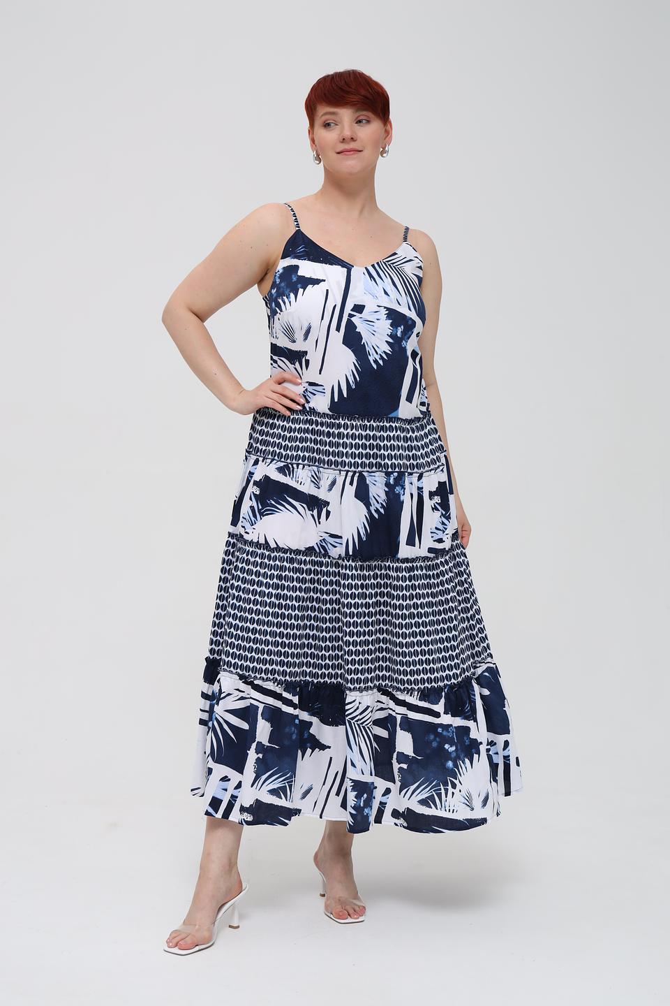 Платье Lecomte с принтом и бретелями