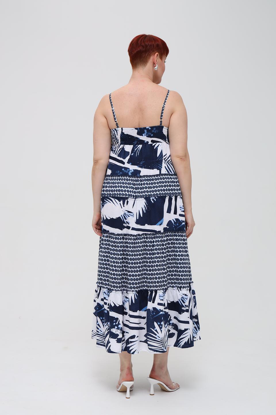 Платье Lecomte с принтом и бретелями