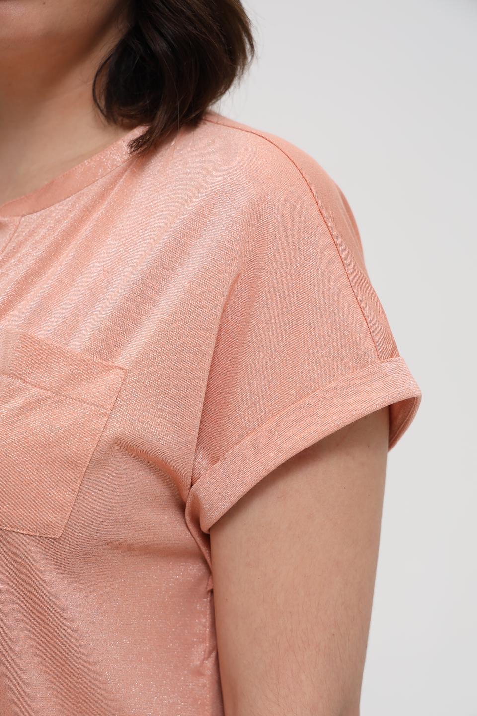 Футболка Monari персиковая с V-образным вырезом
