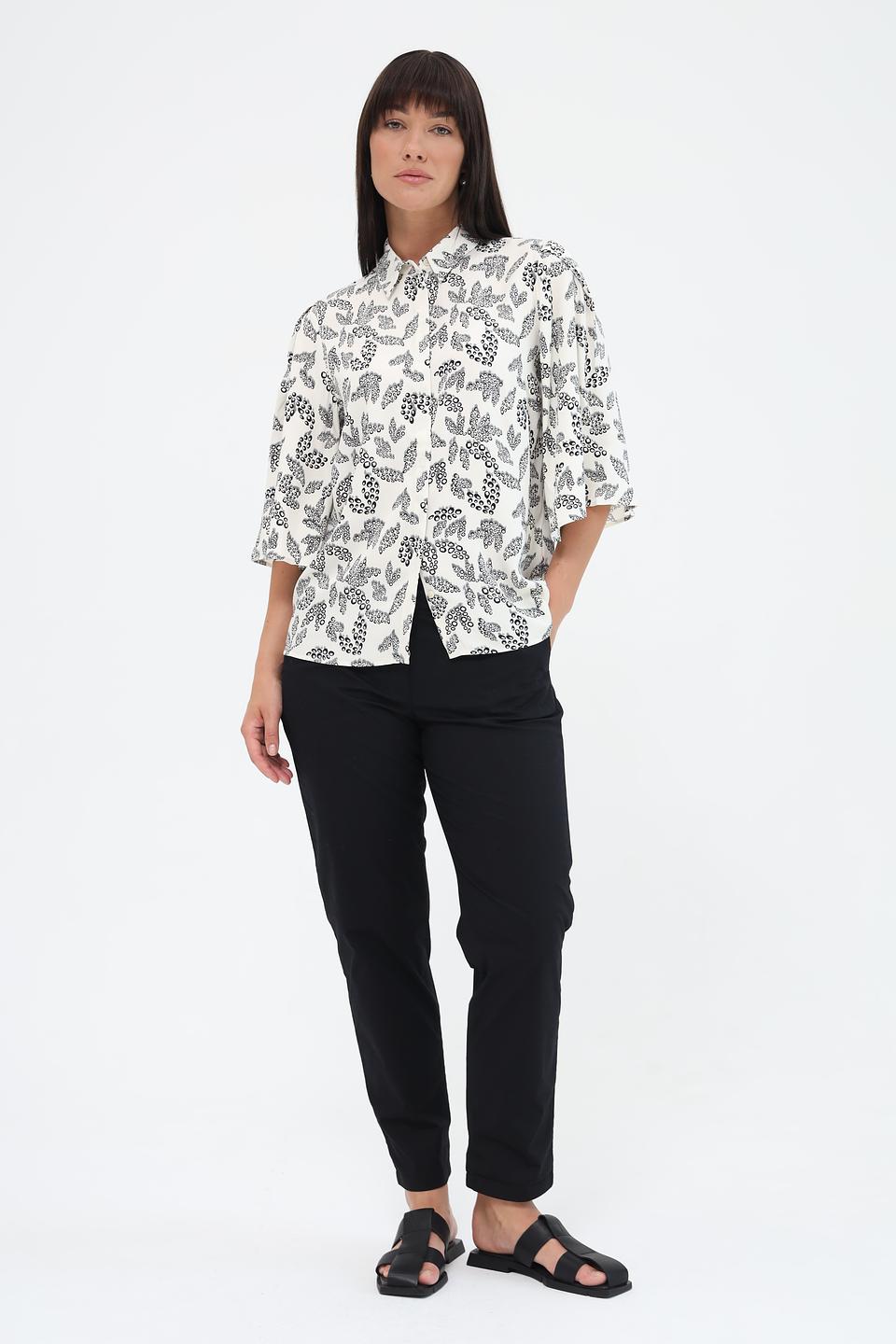 Блуза Taifun с принтом чёрно-белый
