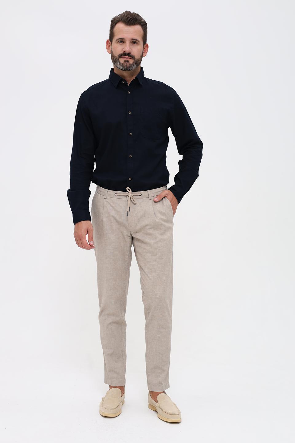 Брюки Bugatti бежевые с завязками