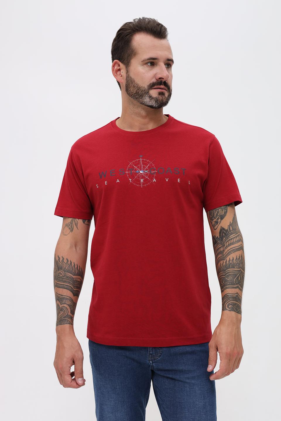 Футболка Granchio с компасом бордовый