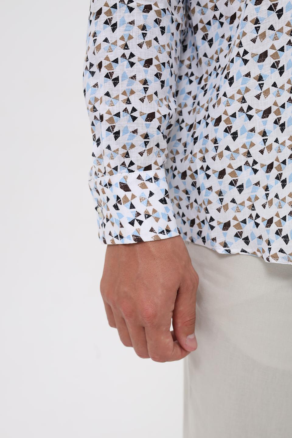 Рубашка Bugatti с принтом голубой